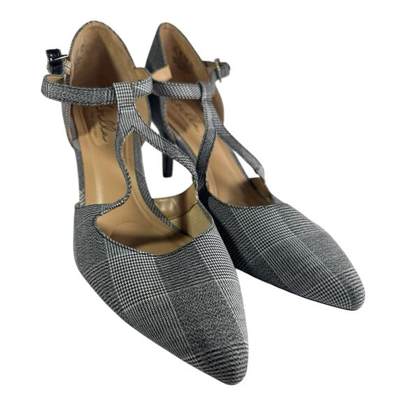 Abella Heels Womens 11M Plaid Pumps Comfort Low Heel Strappy Academic New Y2K - Picture 7 of 12